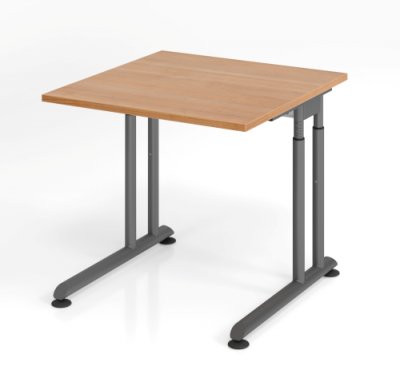 Schreibtisch Zell 80 cm Grafit Nussbaum ohne Seitenbleden