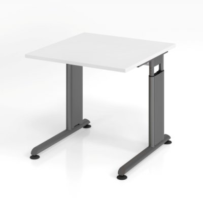 Schreibtisch Zell 80 cm Grafit Weiss mit Seitenblenden