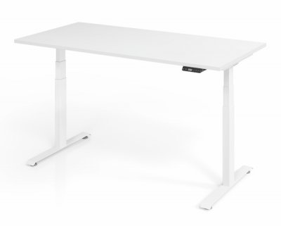 elektrisch höhenverstellbarer Schreibtisch 160x80 cm Baselite Weiß Weiß