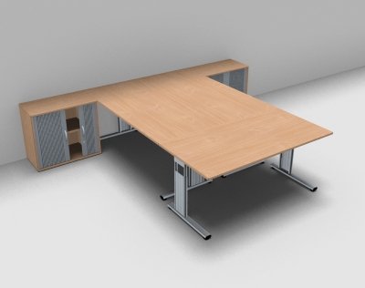 Teamarbeitsplatz GA2 für 3 Personen Buche