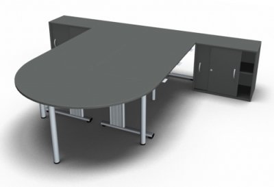 Doppelarbeitsplatz G2S mit Berateransatztisch Onyx