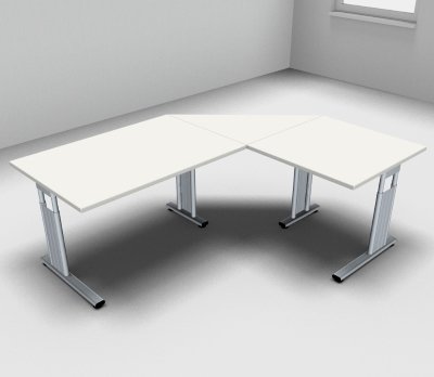 Schreibtischkombination GR1 200x160cm Weiss