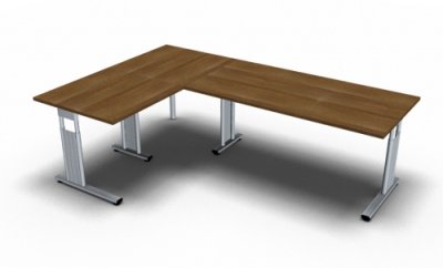 Winkelschreibtisch GS6 Nussbaum