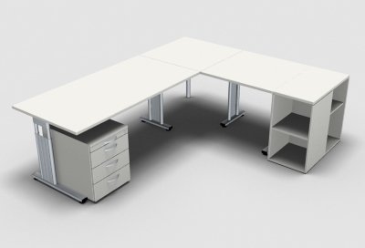 Schreibtischkombination GS8 Weiss