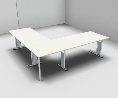 Schreibtischkombination GS9 240x240 cm Weiss