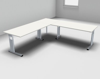 Schreibtischkombination GS9 240x240 cm Weiss
