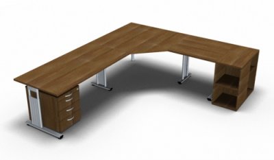 Schreibtischkombination GT4 Nussbaum