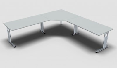 Schreibtischkombination GT6 Lichtgrau