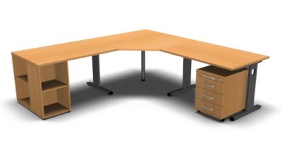 Schreibtisch-Kombination O222 Buche
