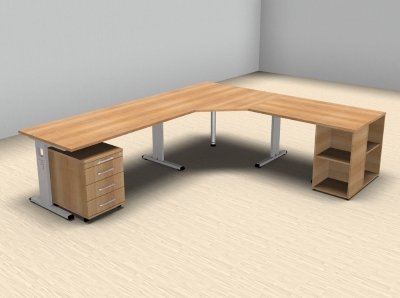 Schreibtischkombination O226 Nussbaum