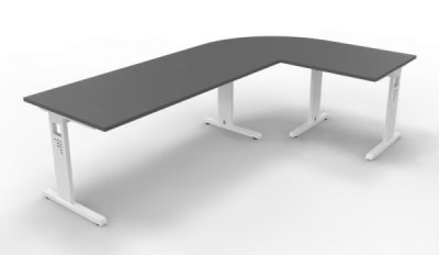 Schreibtischkombination SO3 260x160 cm Grafit Weiss