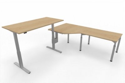 Schreibtischkombination VXY1 Winkelschreibtisch 283 x 240 cm Ahorn