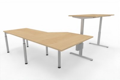 Schreibtischkombination VXY1 Winkelschreibtisch 283 x 240 cm Ahorn