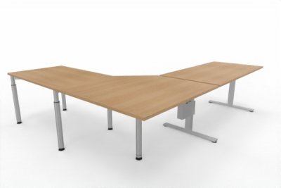 Schreibtischkombination VXY1 Winkelschreibtisch 283 x 240 cm Eiche