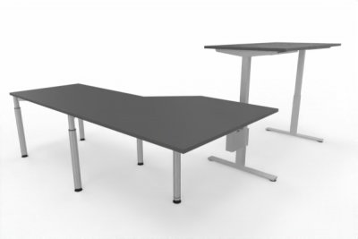 Schreibtischkombination VXY1 Winkelschreibtisch 283 x 240 cm Grafit