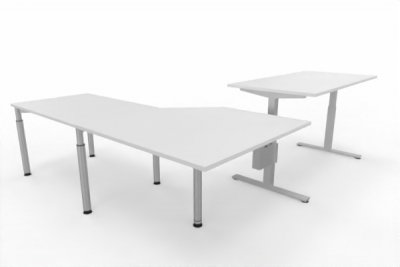Schreibtischkombination VXY1 Winkelschreibtisch 283 x 240 cm Weiß