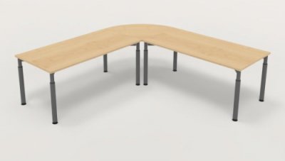 Winkelschreibtisch YE4 240x240 cm  Ahorn Gestell Grafit