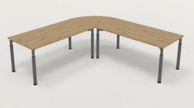 Winkelschreibtisch YE4 240x240 cm  Asteiche Gestell Grafit