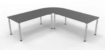 Winkelschreibtisch YE4 240x240 cm  Grafit Gestell Silber