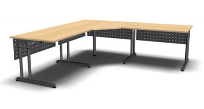 Schreibtischkombination ZG7 mit Sichtblenden Grafit Ahorn