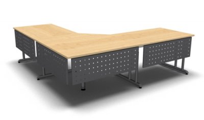 Schreibtischkombination ZG7 mit Sichtblenden Grafit Ahorn