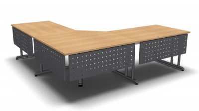 Schreibtischkombination ZG7 mit Sichtblenden Grafit Eiche