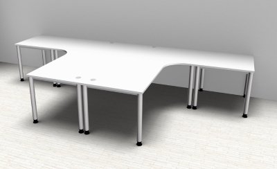 Doppelarbeitsplatz H40 Weiss