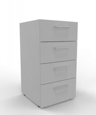 Schulbladenschrank VH9 2 Ordnerhöhen schmal Lichtgrau