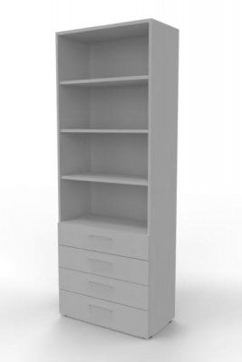 Schuladenregal VH9 80 cm breit 6 Ordnerhöhen Lichtgrau