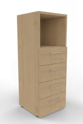 Schubladenschrank VH9 3 Ordnerhöhen 40 cm breit Ahorn