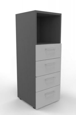 Schubladenschrank VH9 3 Ordnerhöhen 40 cm breit Grafit-Lichtgrau
