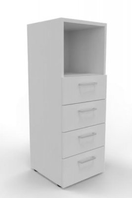 Schubladenschrank VH9 3 Ordnerhöhen 40 cm breit Weiß