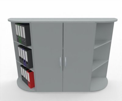 Sideboard 160 cm breit SB2 3 Ordnerhöhen Lichtgrau