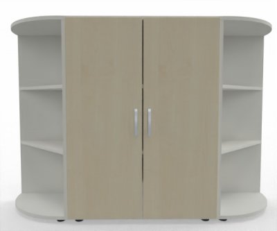 Sideboard 160 cm breit SB2 3 Ordnerhöhen Weiß-Ahorn