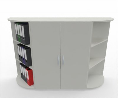 Sideboard 160 cm breit SB2 3 Ordnerhöhen Weiß
