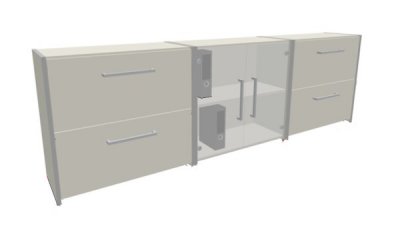 Sideboard 240 cm breit 3-tlg. Weiß