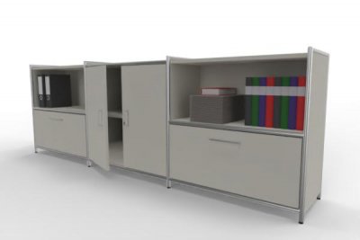 Sideboard A6 Artline 2 Ordnerhöhen Weiß