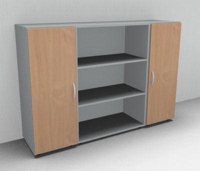 Sideboard Mega SB3 Lichtgrau-Buche