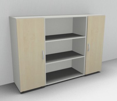 Sideboard 160 cm breit Mega SB3 Weiss-Ahorn