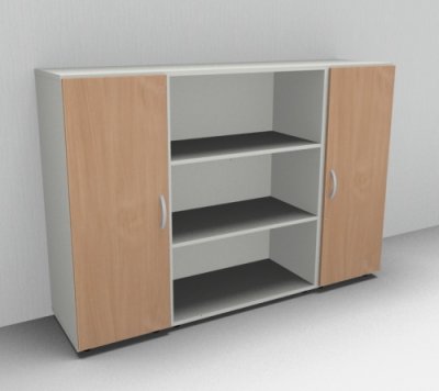 Sideboard 160 cm breit Mega SB3 Weiss-Buche