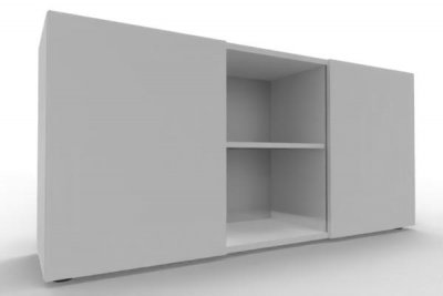 Sideboard mit Schiebetüren 2 Ordnerhöhen 160 cm breit Weiß