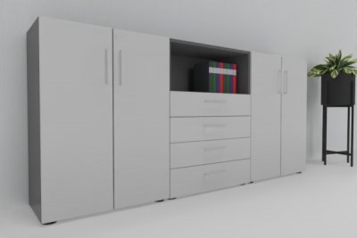 Sideboard 240 cm breit VH14 Grafit-Lichgrau