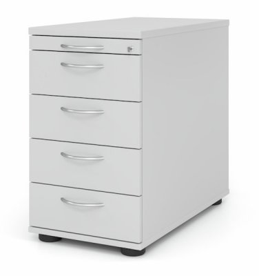 Schreibtischcontainer Standcontainer Multi 4 Schubfächer Lichtgrau Bogengriffe