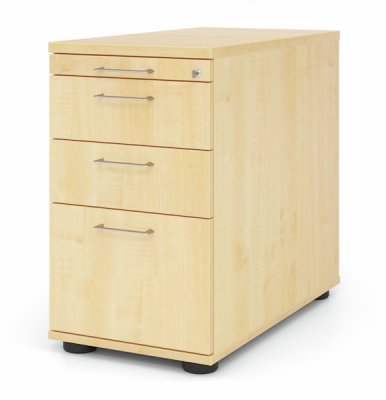 Schreibtischcontainer Standcontainer Multi mit Hängeregisterauszug Dekor Ahorn Bügelgriffe