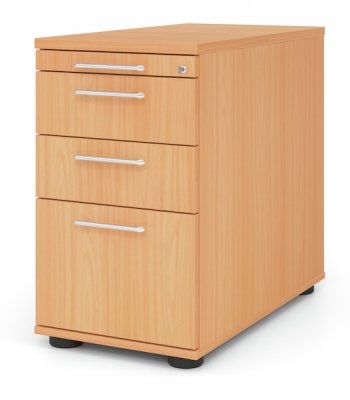 Schreibtischcontainer Standcontainer Multi mit Hängeregisterauschzug Dekor Buche Relinggriffe