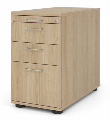 Schreibtischcontainer Standcontainer Multi mit Hängeregisterauszug Dekor Eiche Bügelgriffe