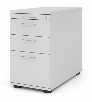 Schreibtischcontainer Standcontainer Multi mit Hängeregisterauszug Dekor Lichtgrau Bügelgriffe