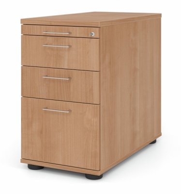 Schreibtischcontainer Standcontainer Multi mit Hängeregisterauszug Dekor Nussbaum Bügelgriffe