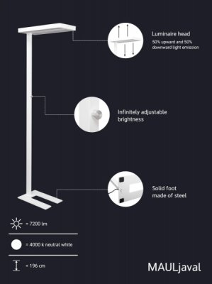 LED-Standleuchte MAULjaval dimmbar weiß