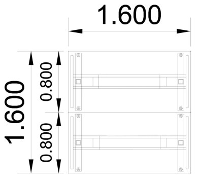 Doppelarbeitsplatz VXM2 Stellfläche
